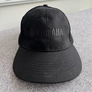 YAMAHA Black “Revs Your Heart” Embroidered Adjustable Baseball Cap